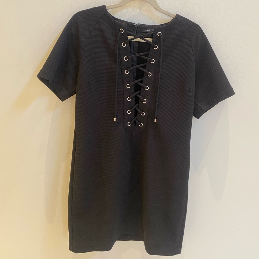 NWOT | Endless Rose | Lace-up Mini Dress | Black | Medium